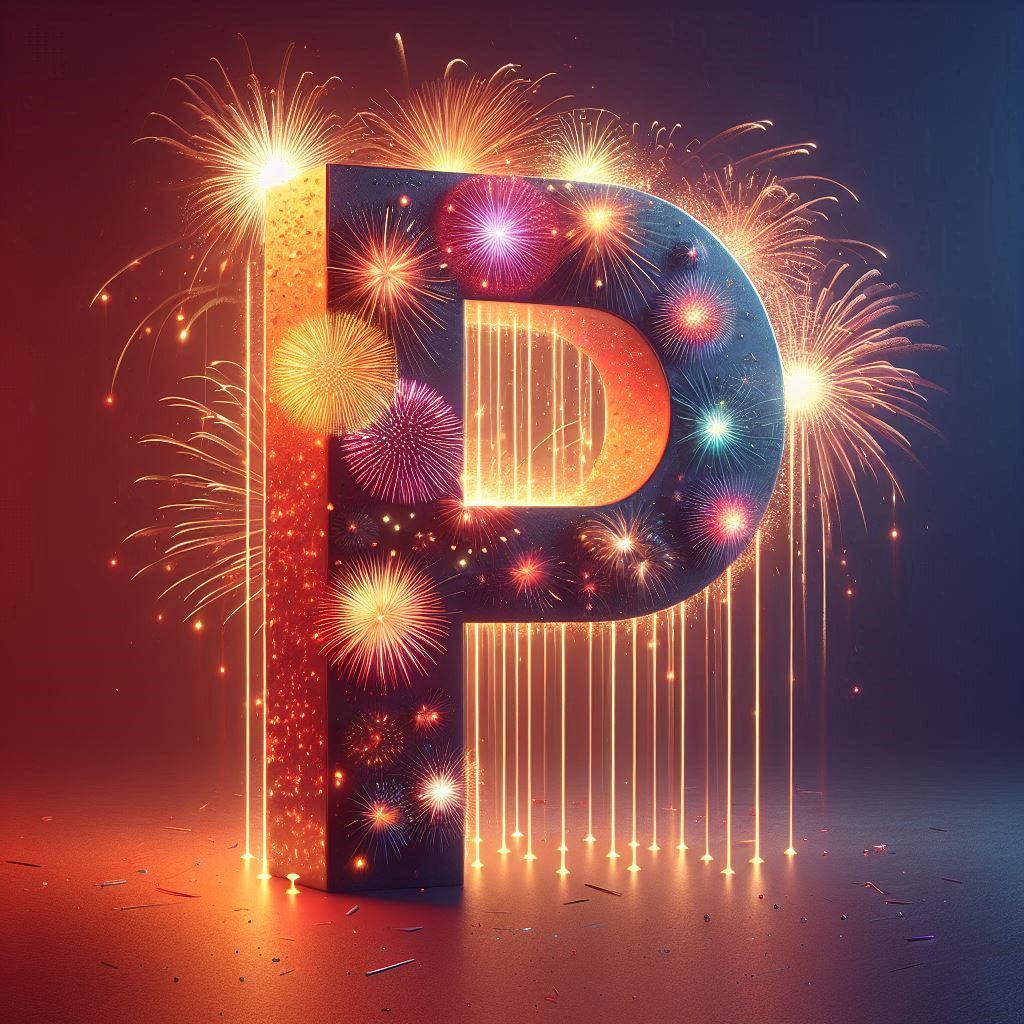 Fireworks 2 — litera P (wariant 2)