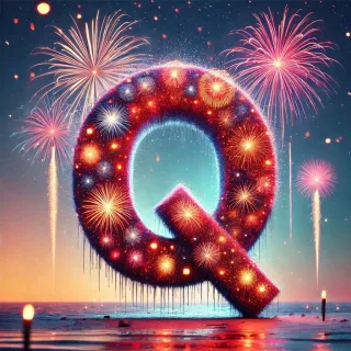Fireworks 2 — litera Q (wariant 2)
