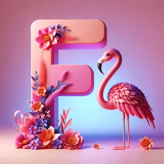 Flamingo — litera F (wariant 2)