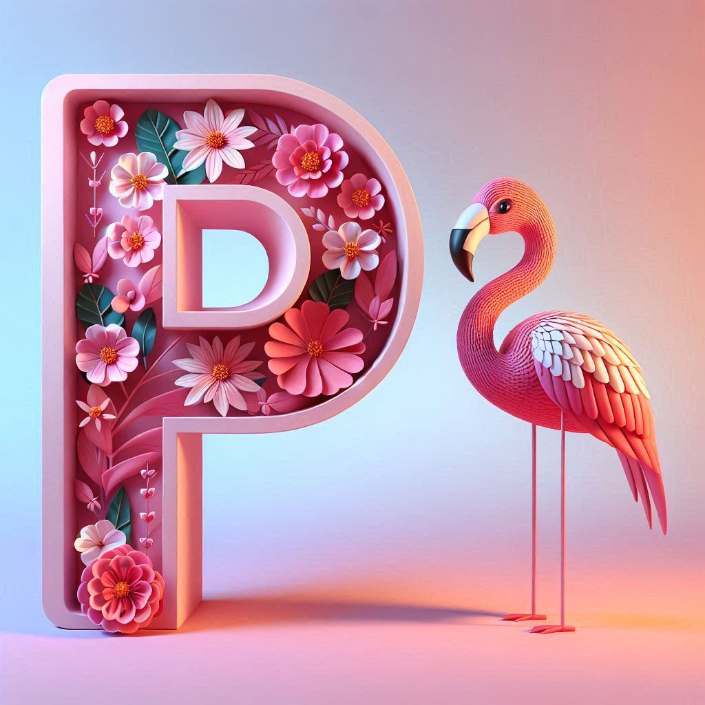Flamingo — litera P (wariant 2)