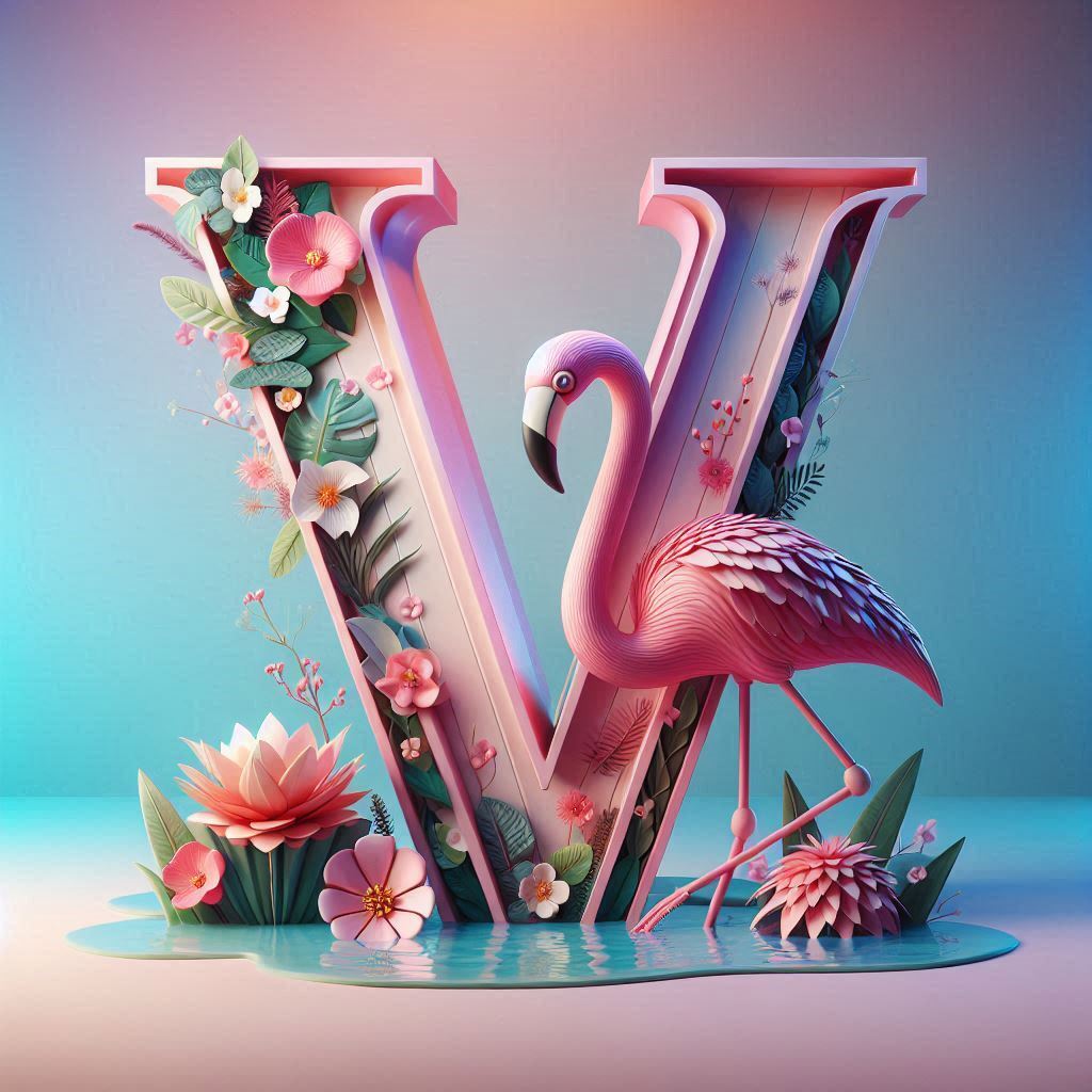 Flamingo — litera V (wariant 2)