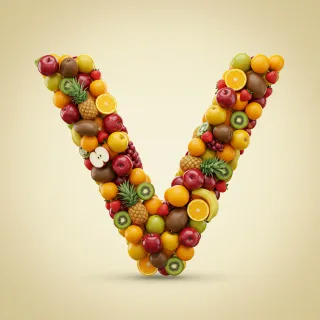 Fruit 2 — litera V (wariant 2)