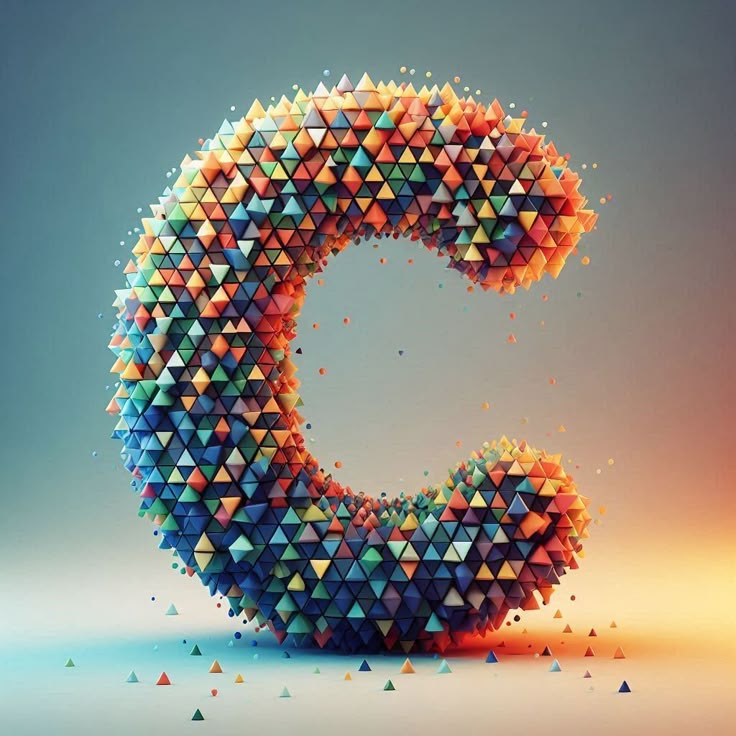 Geometric shapes — litera C (wariant 2)
