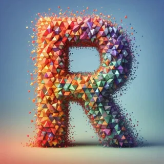 Geometric shapes — litera R (wariant 2)