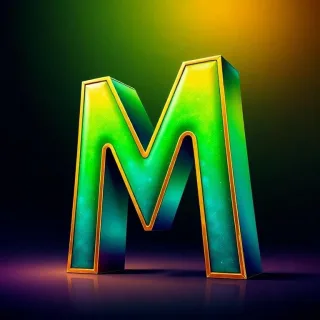 Gold and green bright — litera M