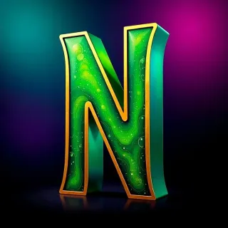 Gold and green bright — litera N