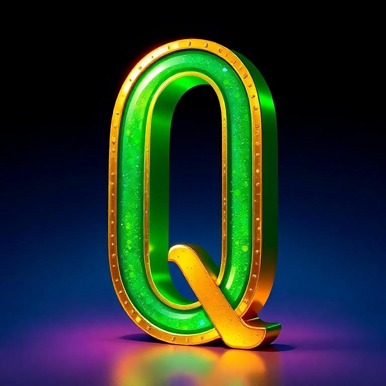 Gold and green bright — litera Q
