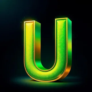 Gold and green bright — litera U