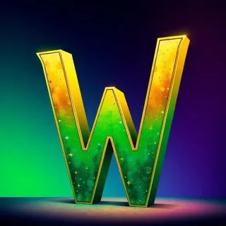 Gold and green bright — litera W