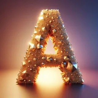 Gold crystal — litera A (wariant 2)