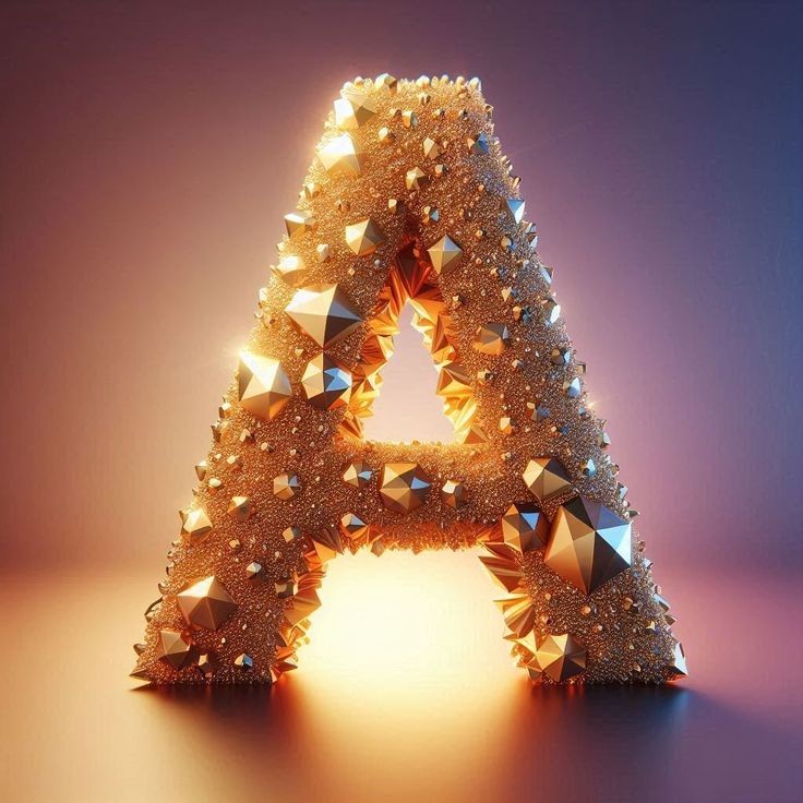 Gold crystal — litera A (wariant 2)