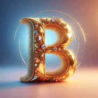 Gold crystal — litera B (wariant 2)