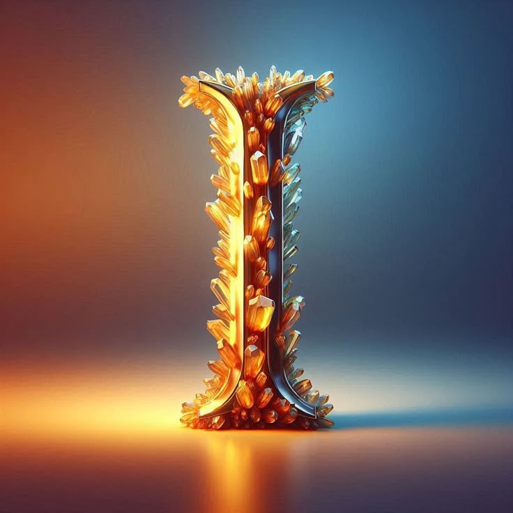 Gold crystal — litera I