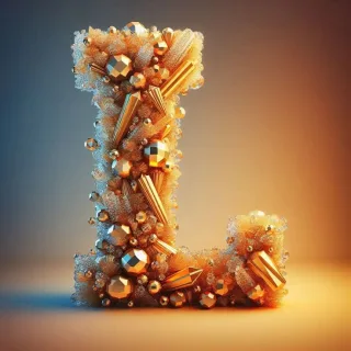Gold crystal — litera L (wariant 2)