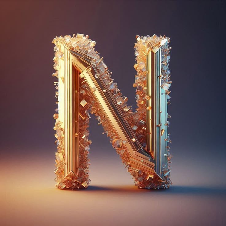 Gold crystal — litera N (wariant 2)