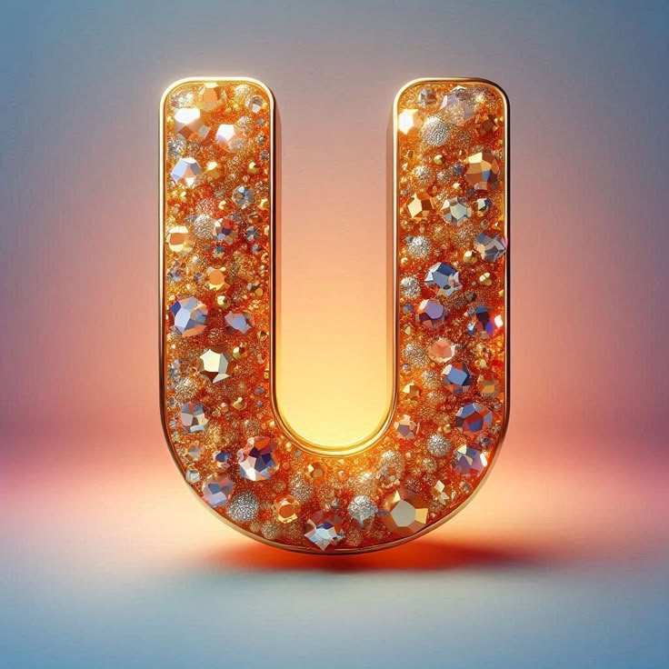 Gold crystal — litera U (wariant 2)