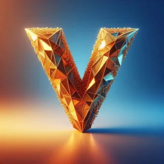 Gold crystal — litera V (wariant 2)