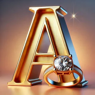 Gold ring — litera A