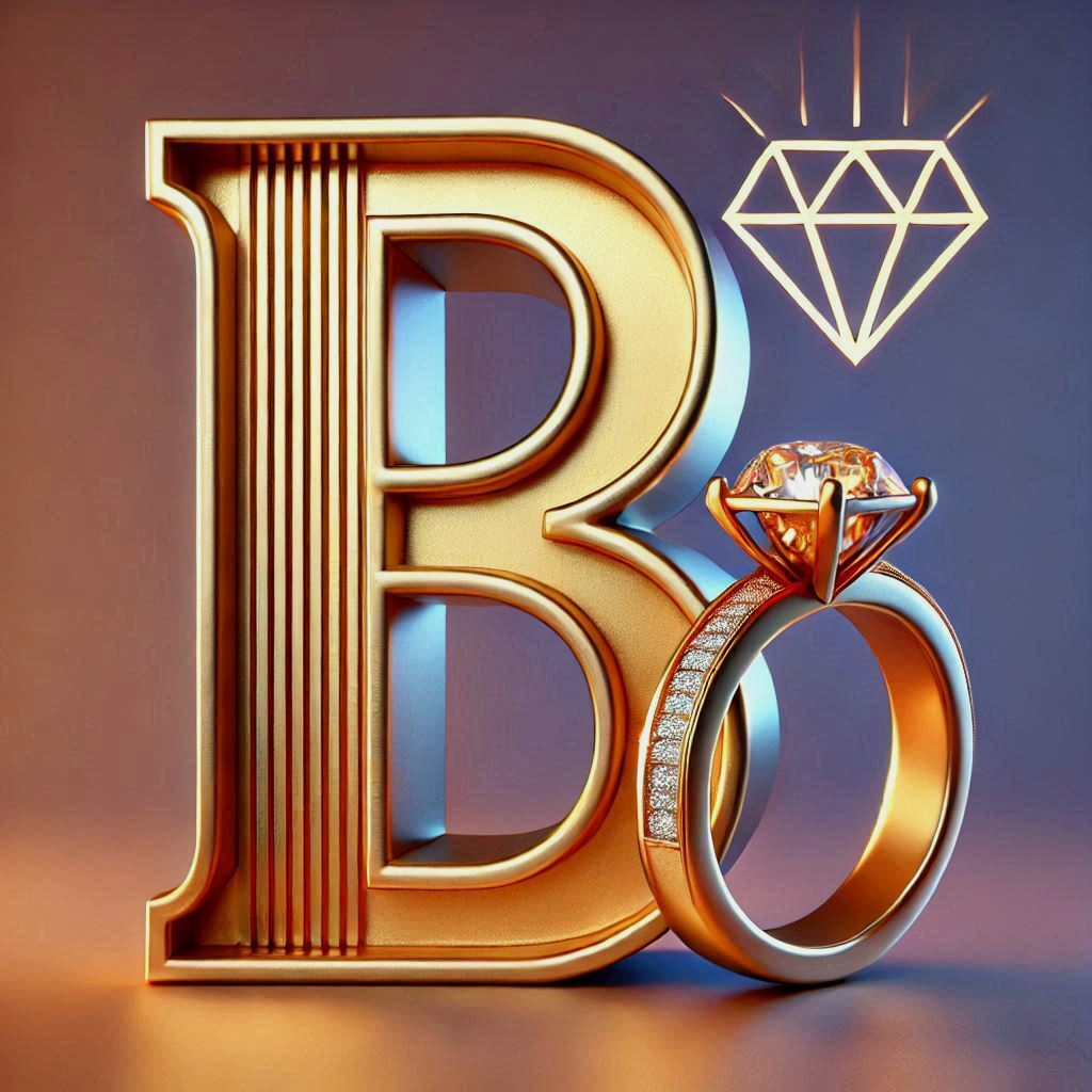 Gold ring — litera B