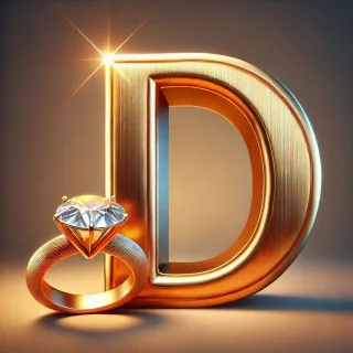 Gold ring — litera D