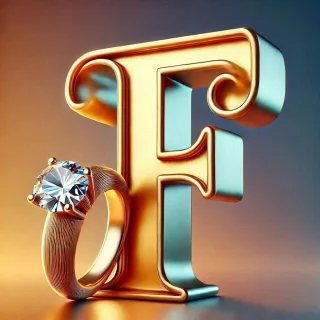 Gold ring — litera F