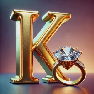 Gold ring — litera K