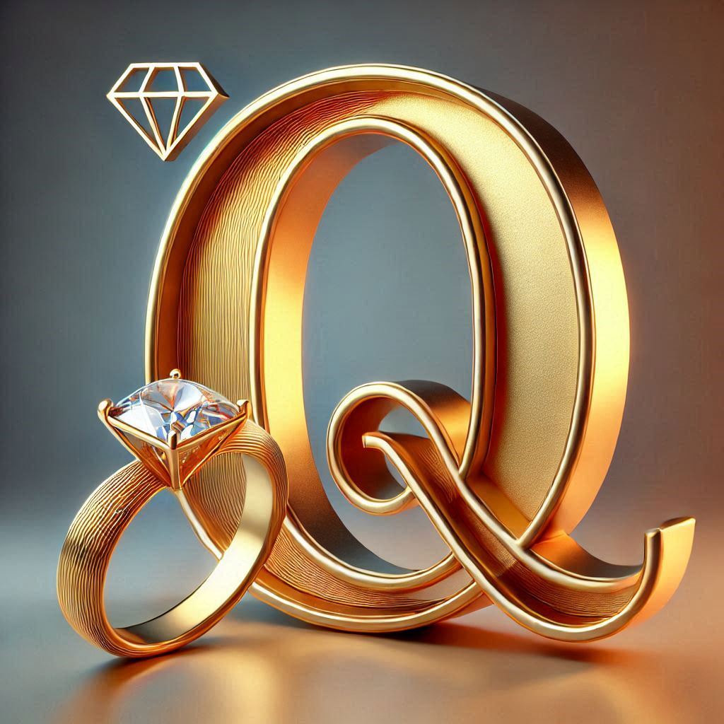 Gold ring — litera Q