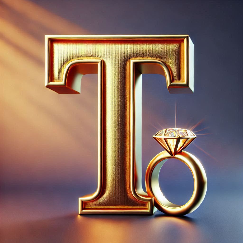 Gold ring — litera T