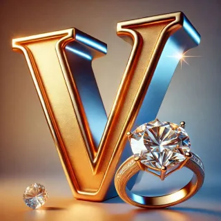 Gold ring — litera V