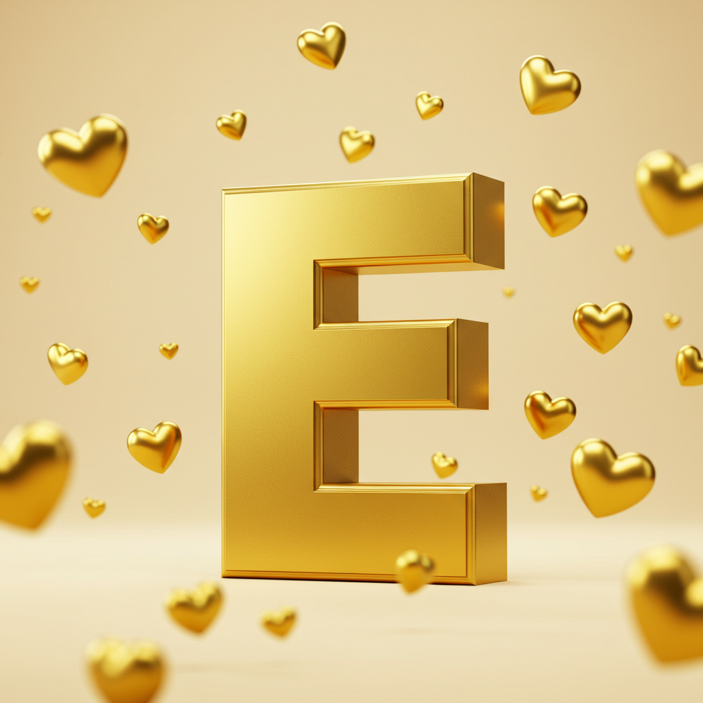 Golden hearts — litera E