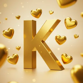 Golden hearts — litera K