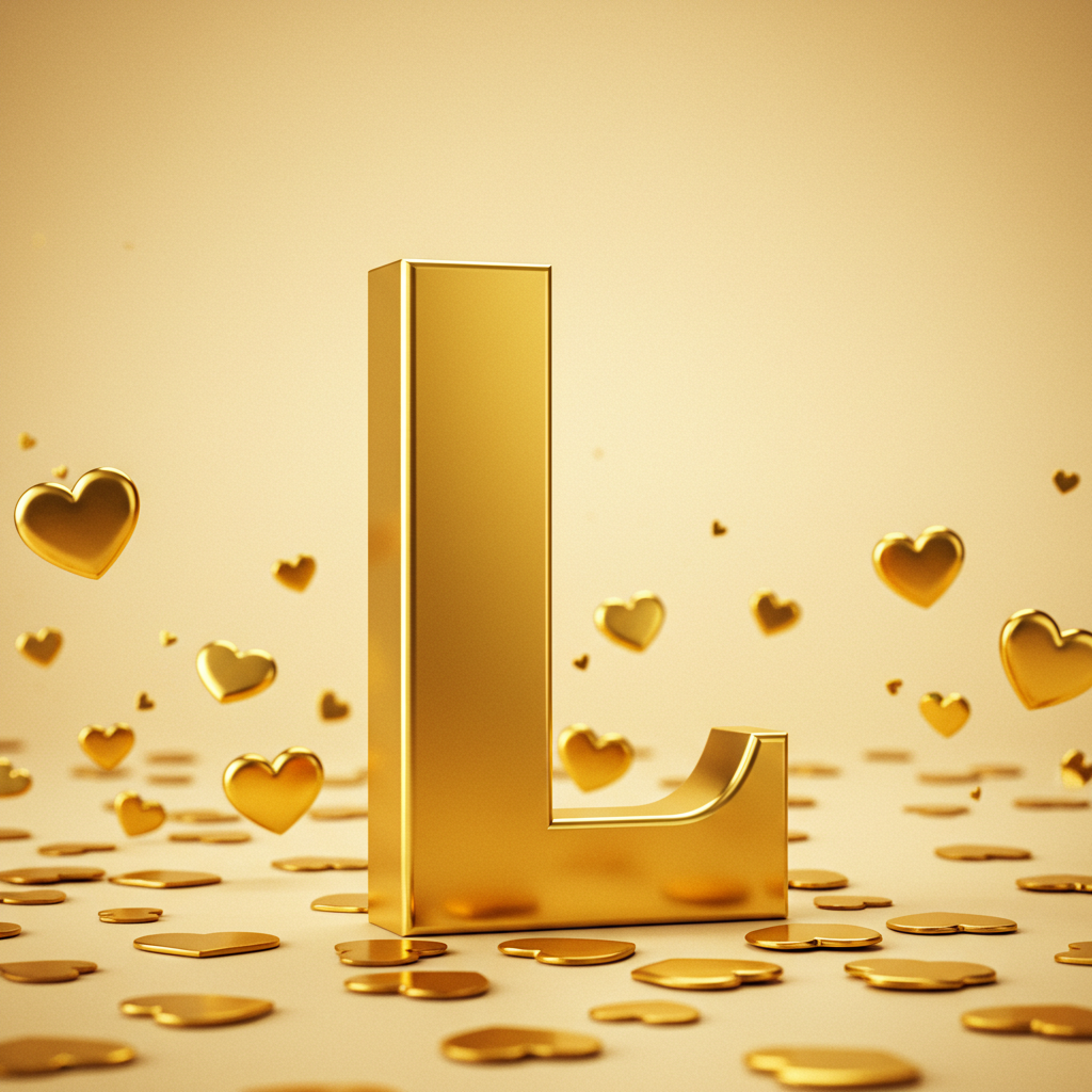 Golden hearts — litera L