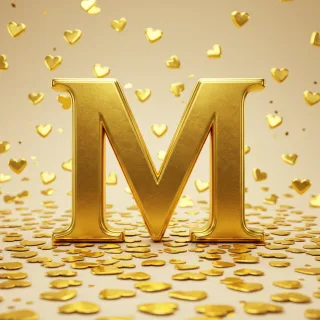 Golden hearts — litera M