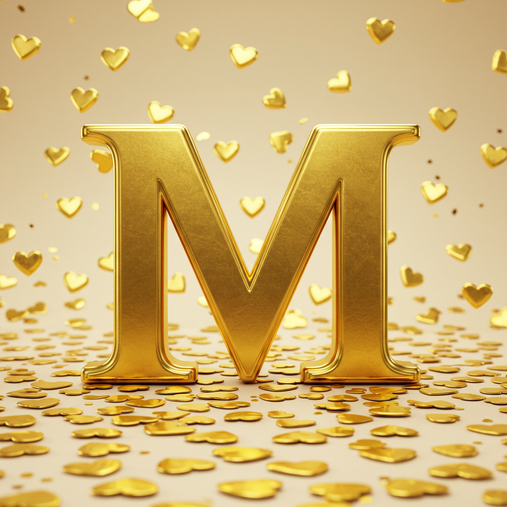 Golden hearts — litera M