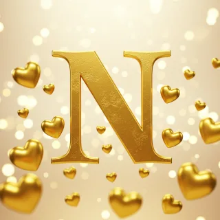 Golden hearts — litera N