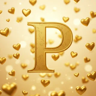Golden hearts — litera P
