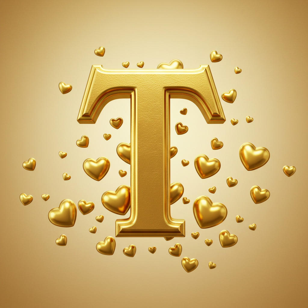 Golden hearts — litera T