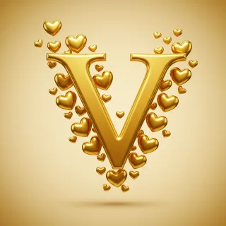 Golden hearts — litera V