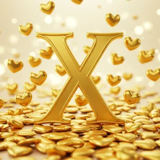 Golden hearts — litera X