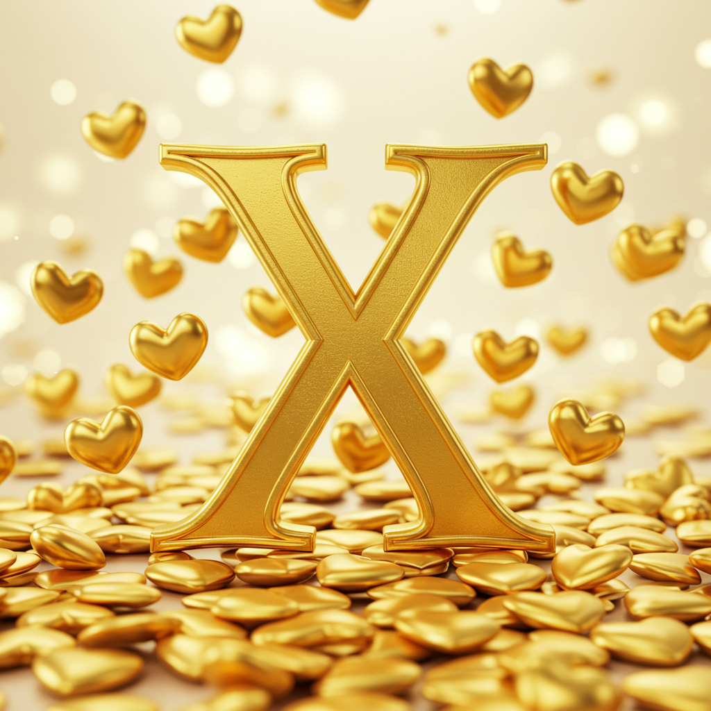 Golden hearts — litera X