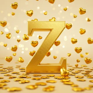 Golden hearts — litera Z (wariant 2)