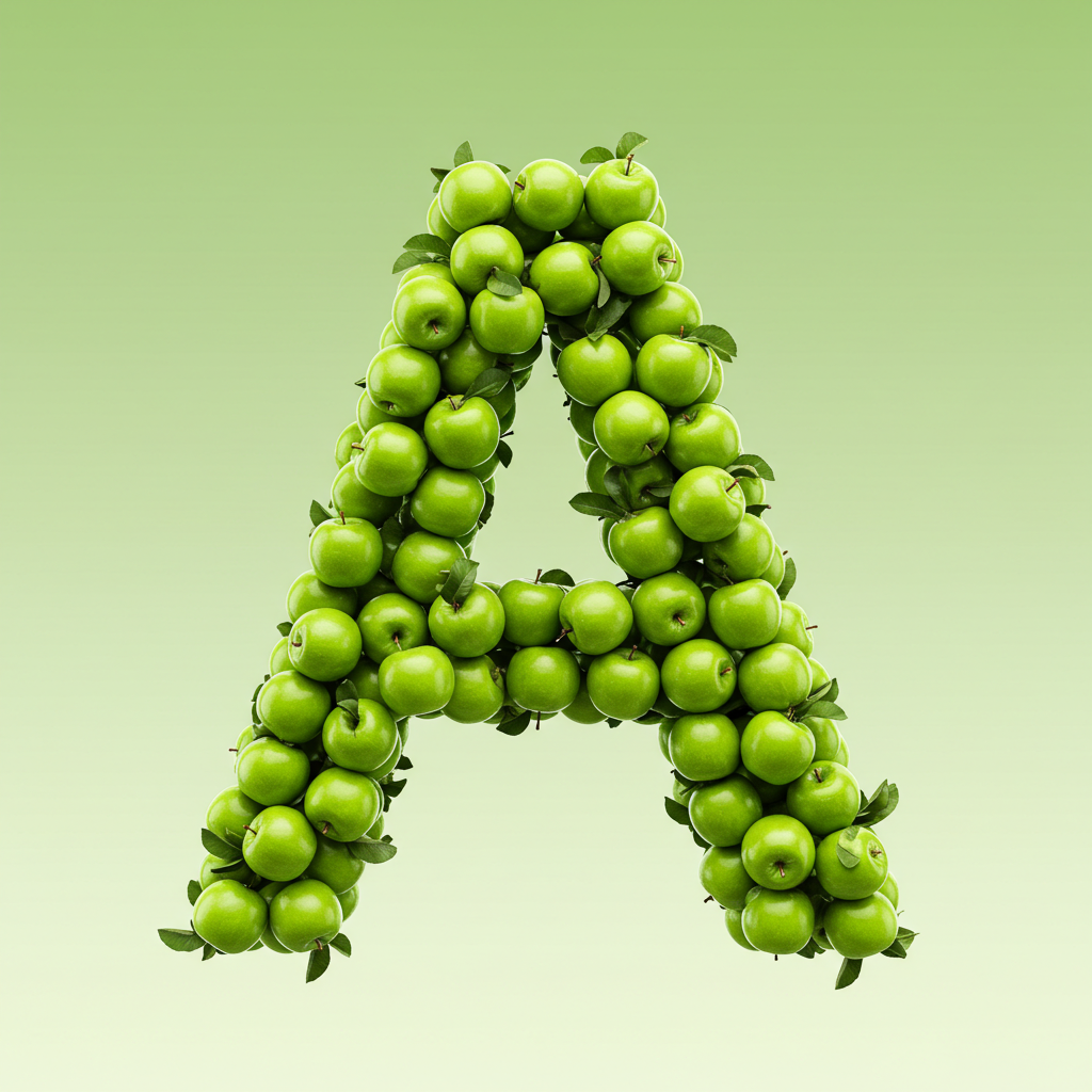 Green apples — litera A (wariant 2)
