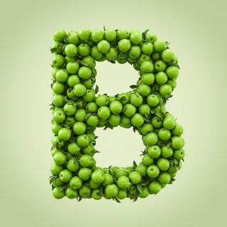 Green apples — litera B (wariant 2)