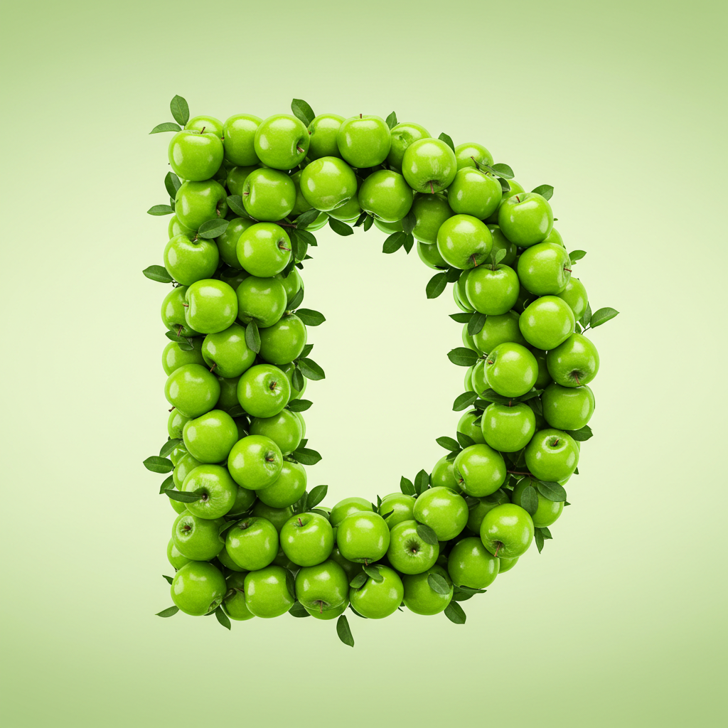 Green apples — litera D (wariant 2)