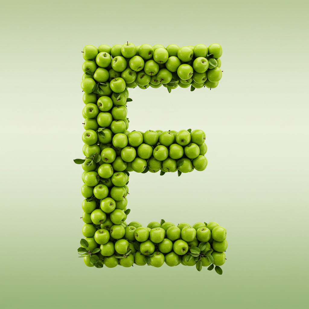 Green apples — litera E (wariant 2)