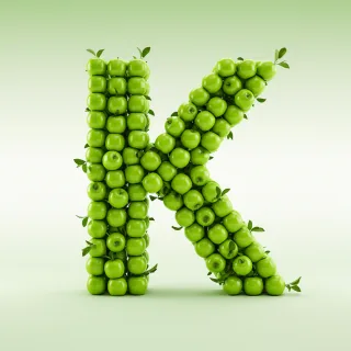 Green apples — litera K (wariant 2)