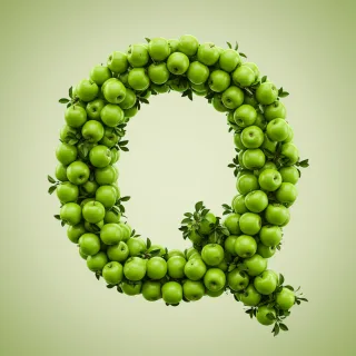 Green apples — litera Q (wariant 2)