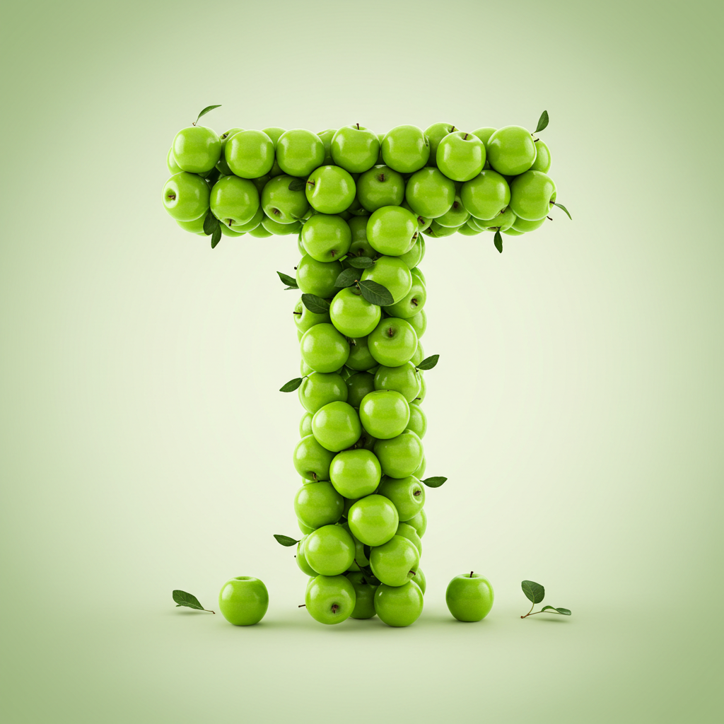 Green apples — litera T