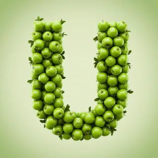 Green apples — litera U (wariant 2)