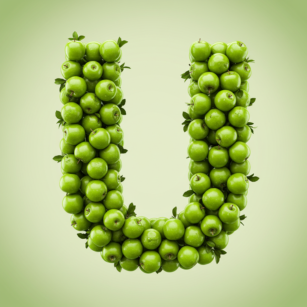 Green apples — litera U (wariant 2)